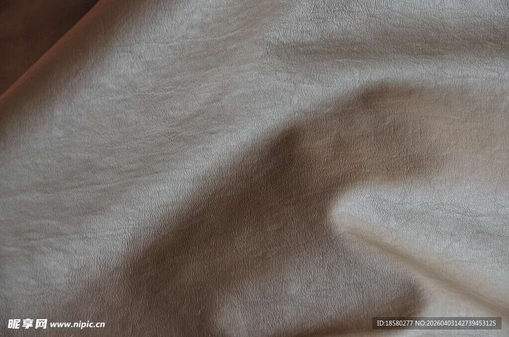 柔软棕色皮质布料纹理特写