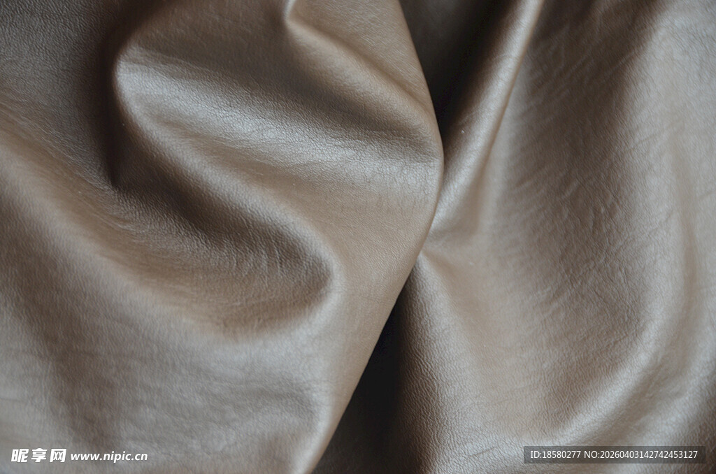 浅棕色丝绸面料纹理特写