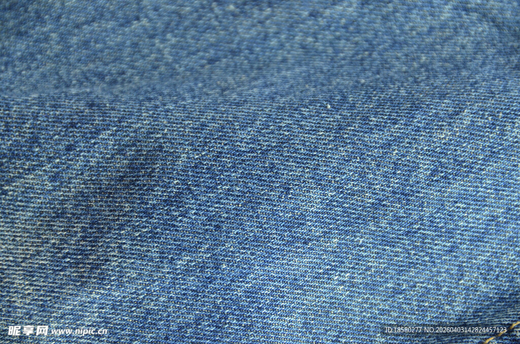 蓝色牛仔布纹理特写
