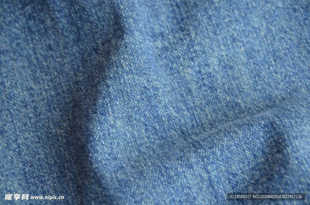 蓝色纹理布料特写