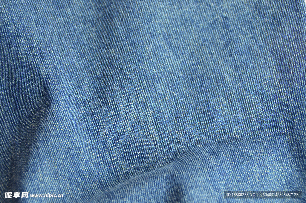 蓝色毛绒布料纹理特写