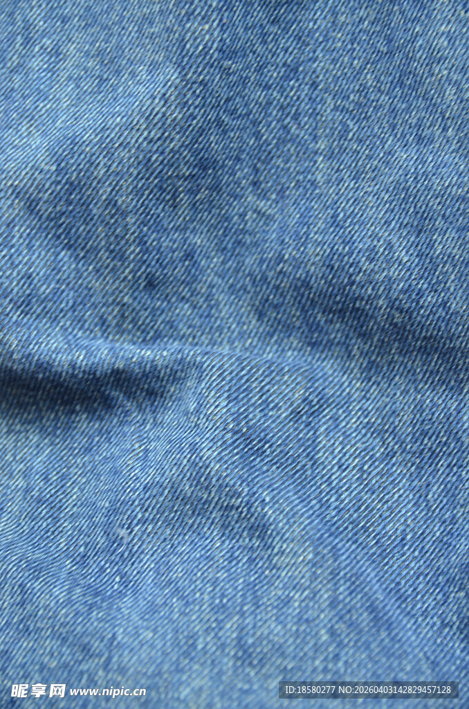 蓝色牛仔布料纹理特写