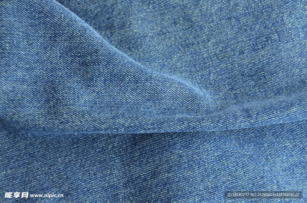蓝色柔软布料纹理特写