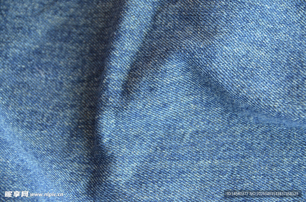 蓝色纹理布料特写