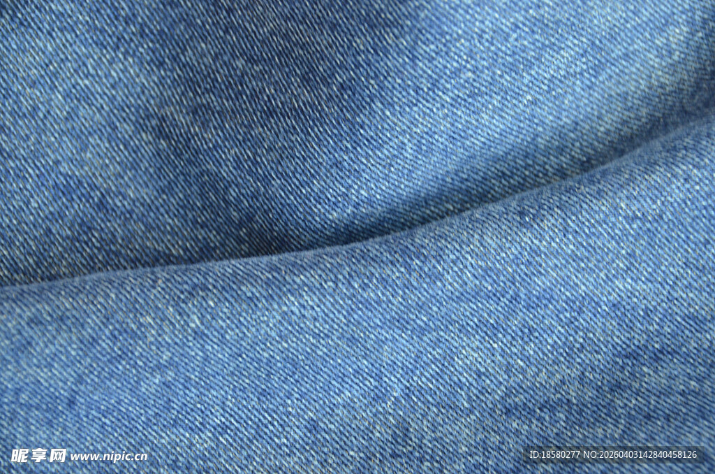蓝色纹理布料特写