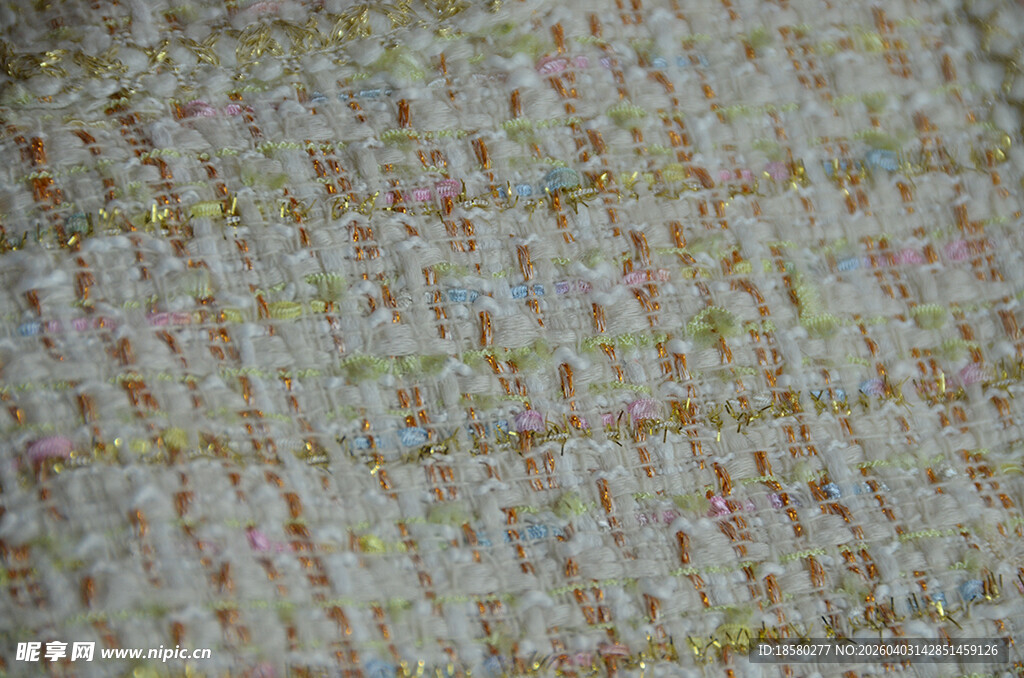 多彩纹理粗花呢面料