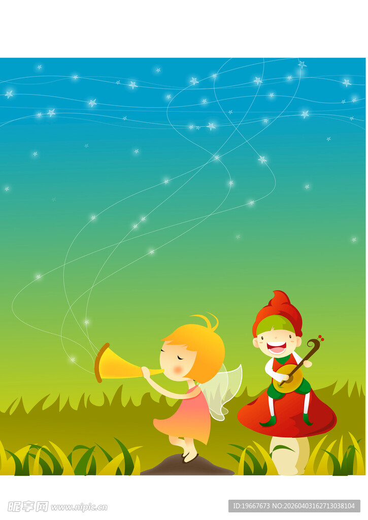 童话田野中的小精灵