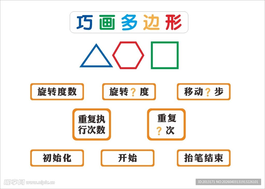 巧画多边形  数学板书