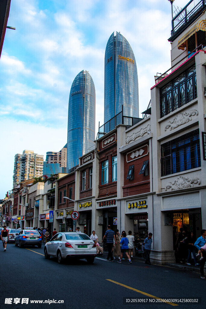 厦门城市风光民居骑楼地标建筑