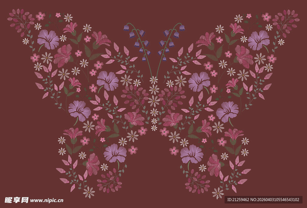 花卉蝴蝶装饰图案