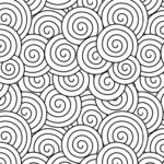 黑白螺旋线条无缝图案
