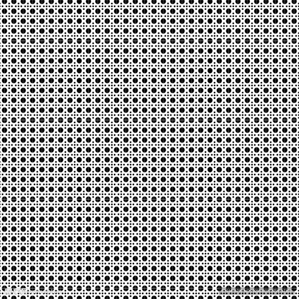 黑白点状几何纹理图案