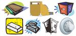 多样办公用品图标展示