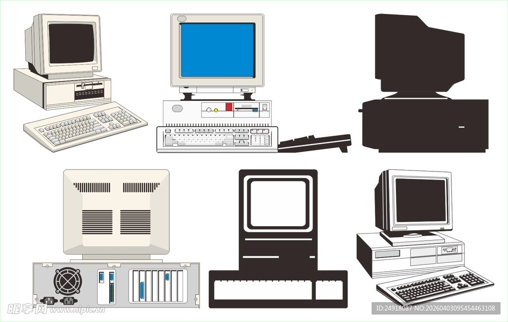 复古计算机设备展示