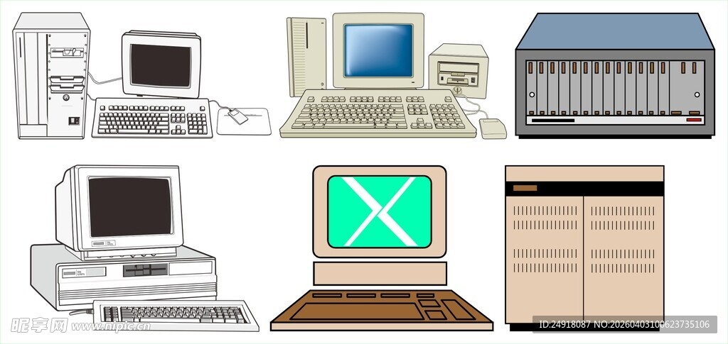 复古计算机设备集合