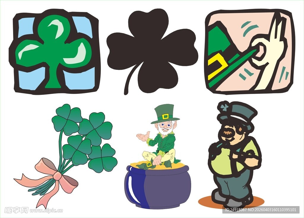 圣帕特里克节相关元素集合