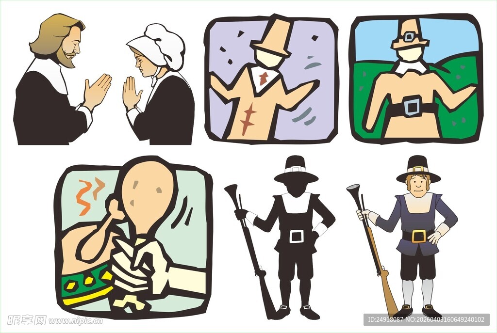 历史人物与场景插画