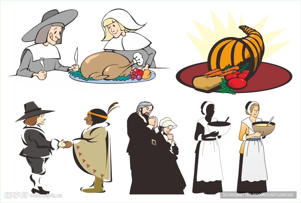 感恩节角色与传统美食