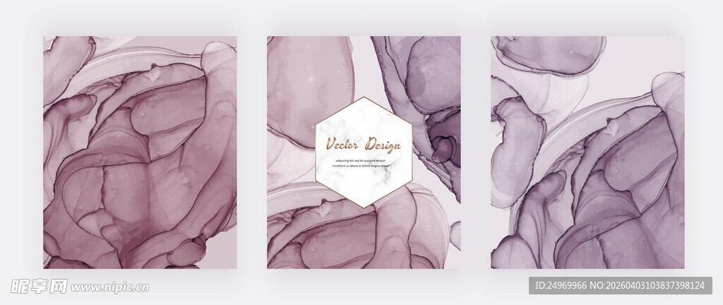 抽象艺术风格的紫色图案组图