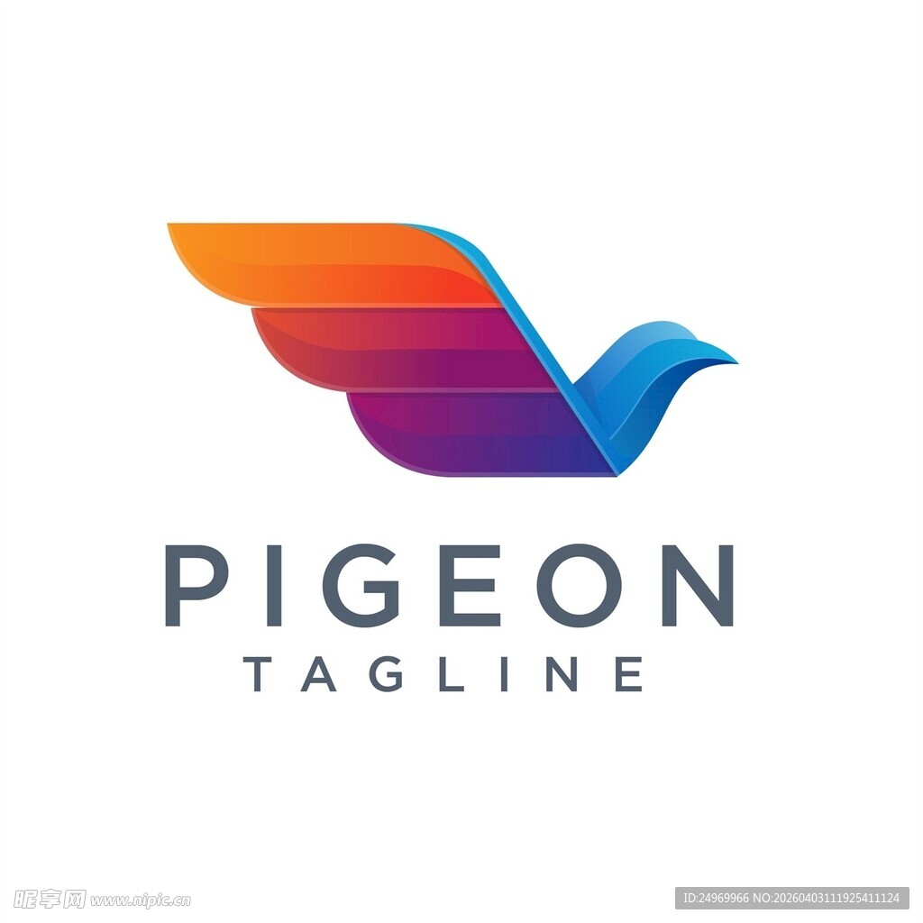 彩色飞鸽标志设计