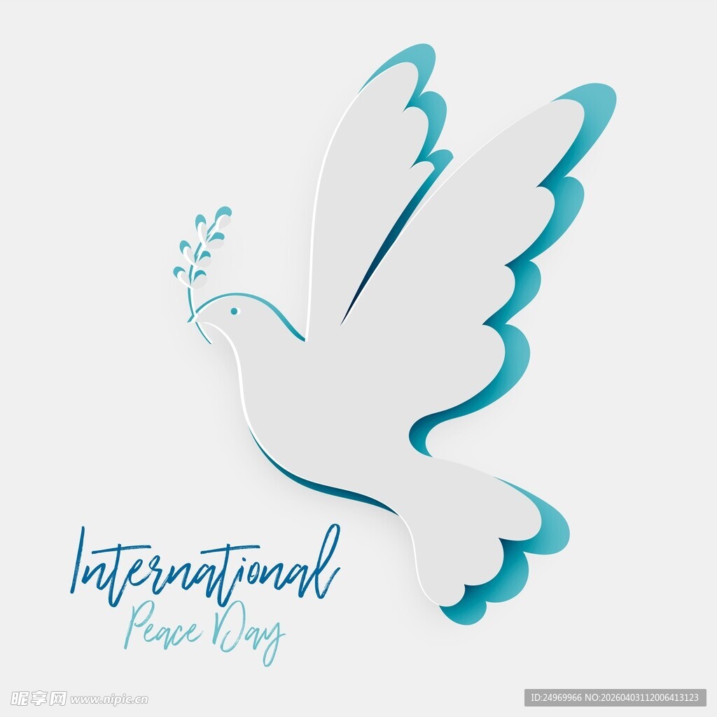 国际和平日白鸽插画