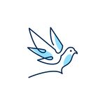 飞翔的简约线条小鸟