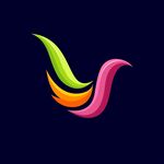 多彩飞鸟标志设计