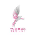 粉色飞鸟标志设计