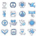 多样蓝色徽章标志图案