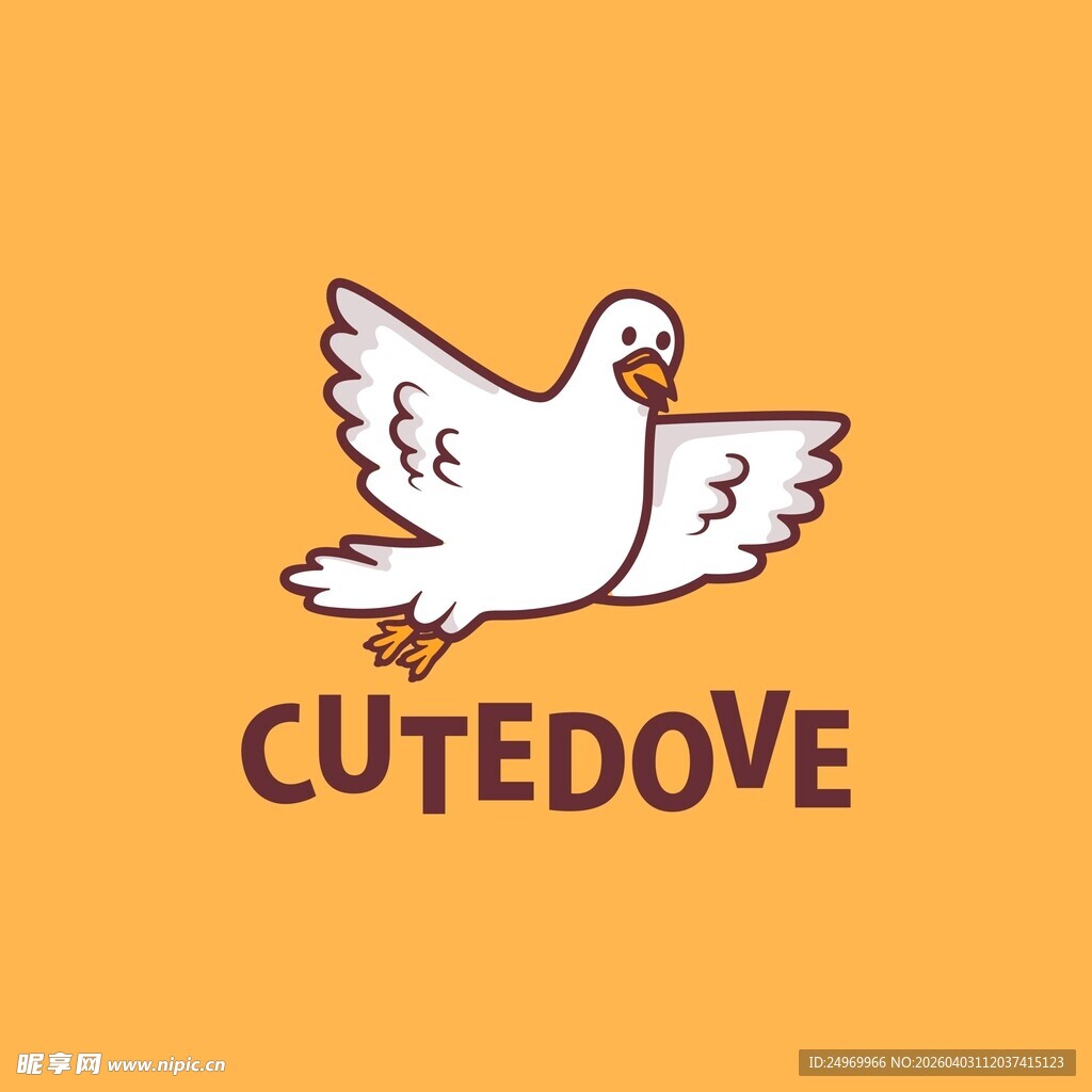 可爱白鸽卡通标志