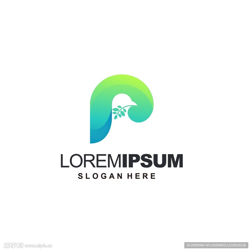 简约字母P创意标志设计