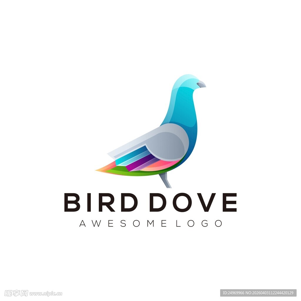 彩色鸽子标志设计