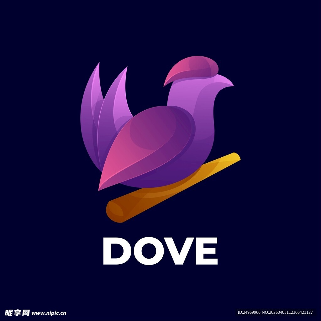 紫色鸽子标志设计