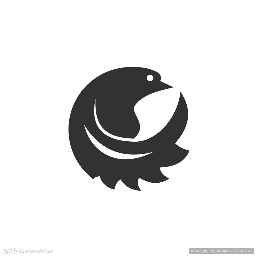简约抽象鸟形标志设计