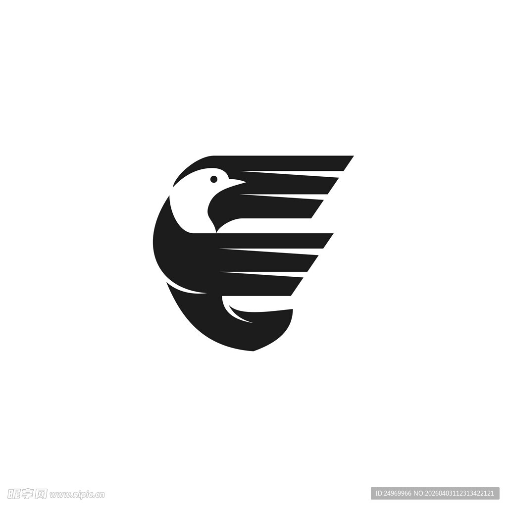 飞鸟字母E标志设计