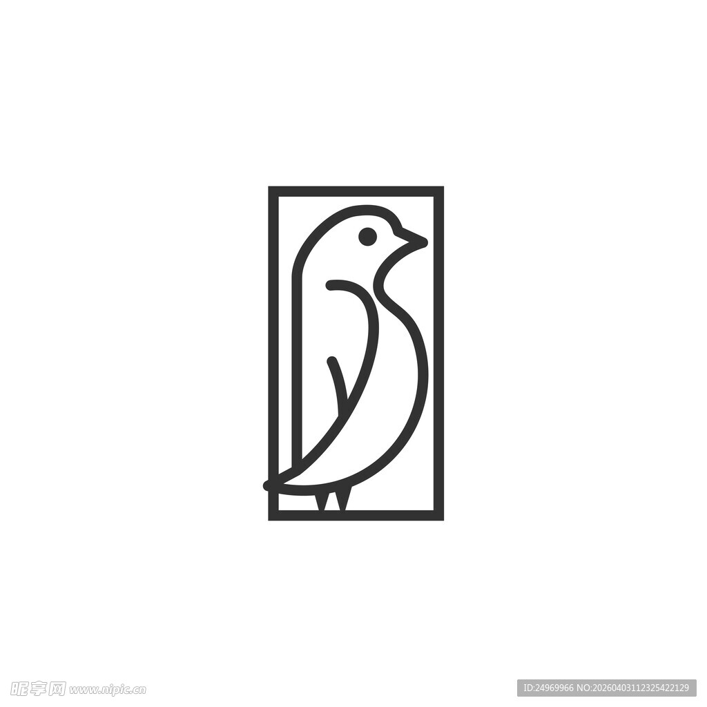 简约线条小鸟图案设计