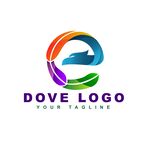 多彩鸽子标志设计