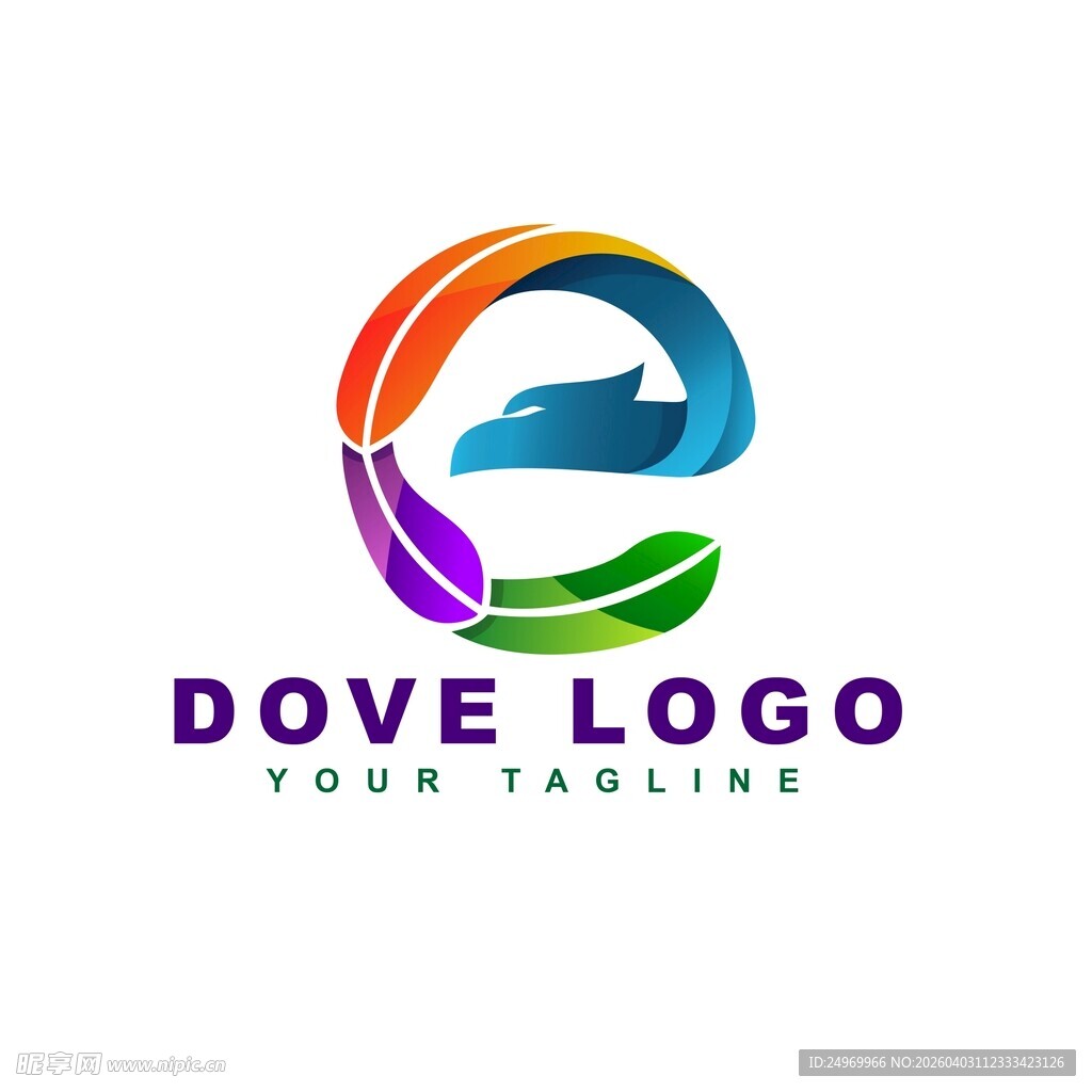 多彩鸽子标志设计