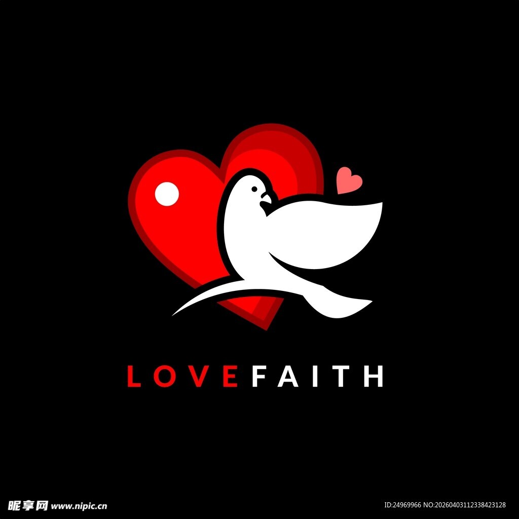 爱心白鸽标志设计