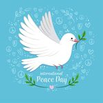 和平鸽与和平日主题插画