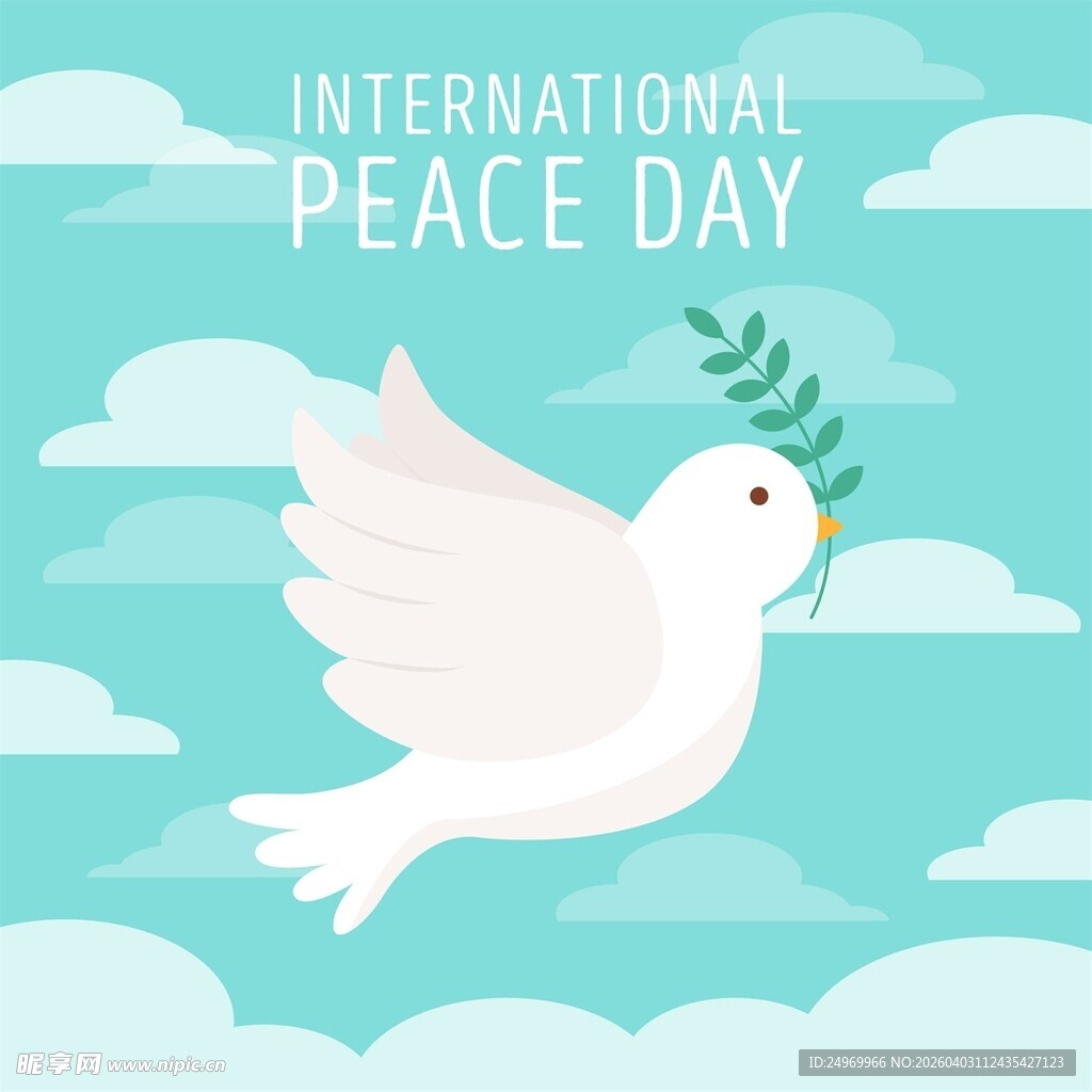 国际和平日白鸽飞翔