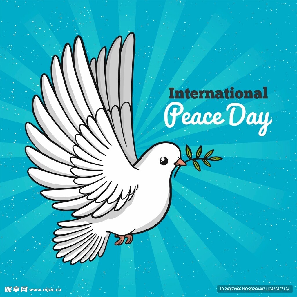 国际和平日白鸽插画