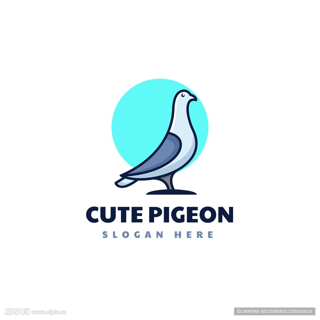 可爱鸽子标志设计