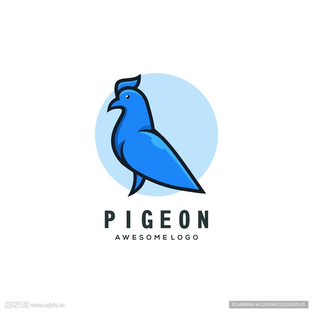 蓝色鸽子标志设计