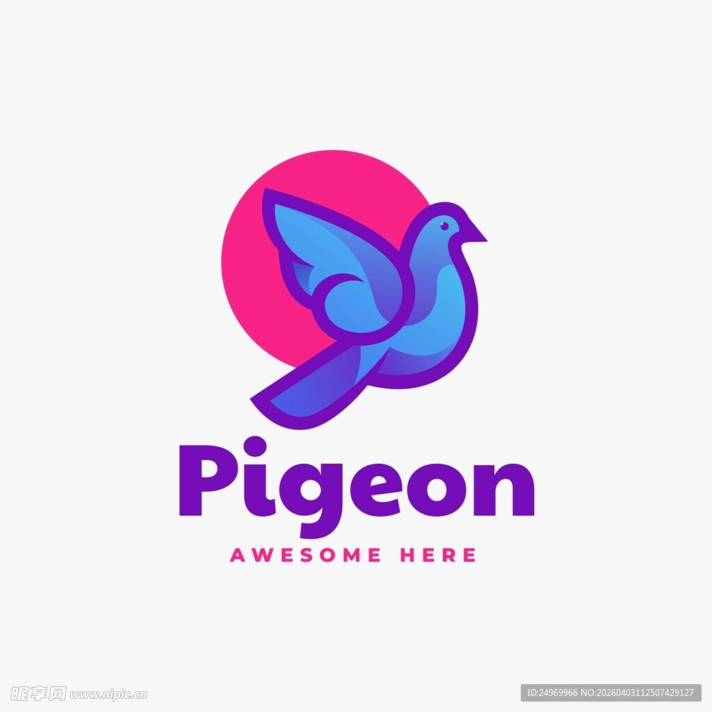 鸽子主题创意标志设计