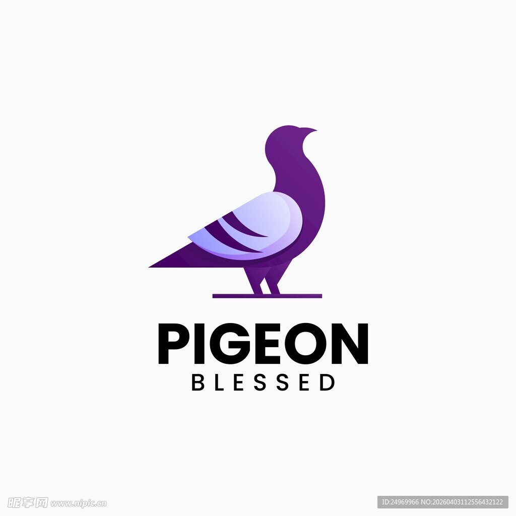 紫色鸽子标志设计