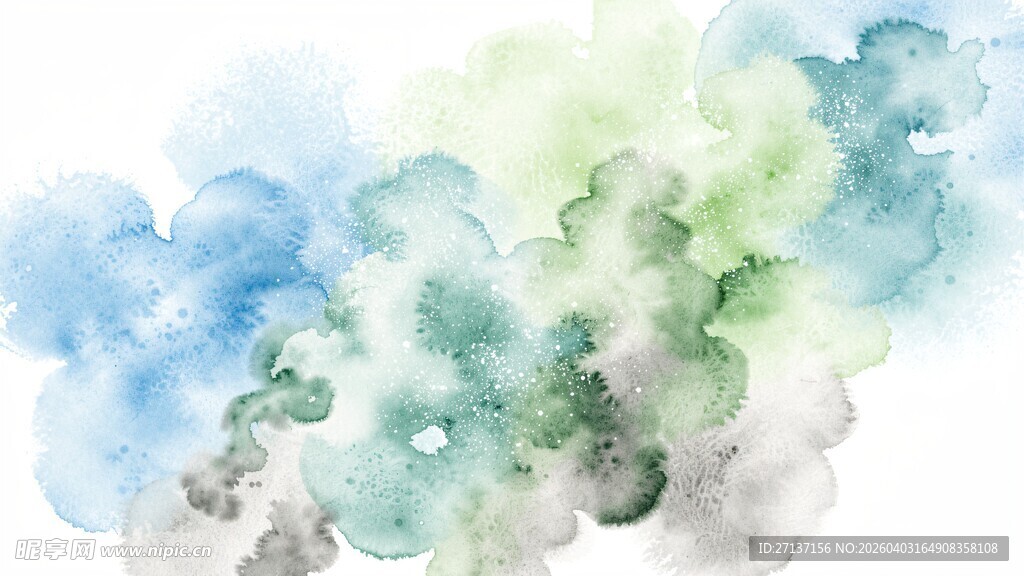 清新水彩风格抽象背景图