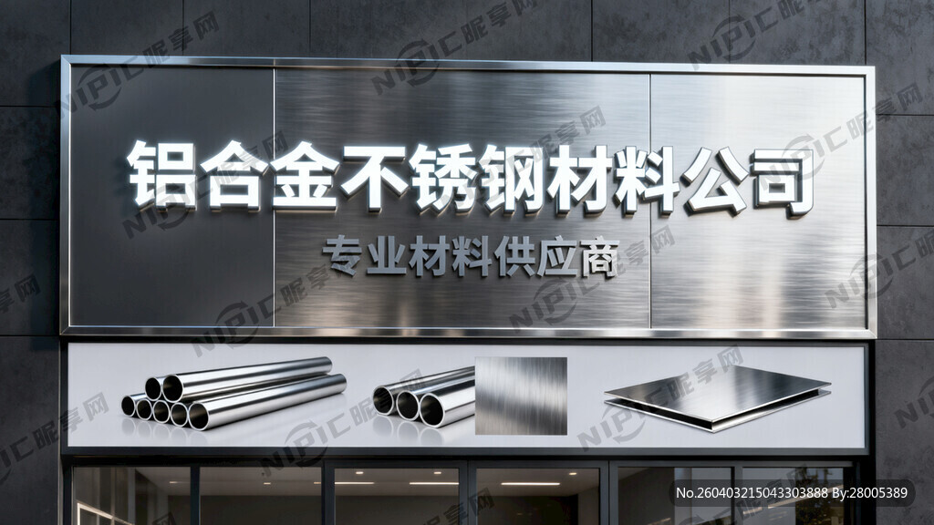 铝合金和不锈钢材料公司高档门头
