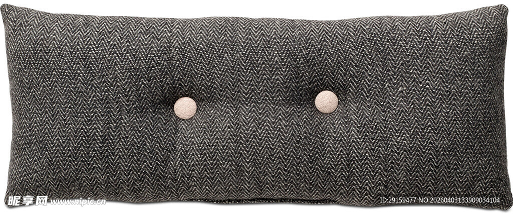 深灰色双纽扣装饰抱枕