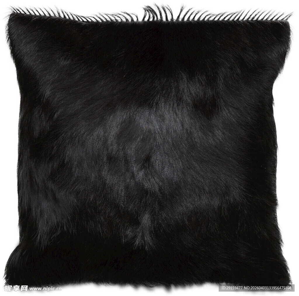 黑色毛绒抱枕